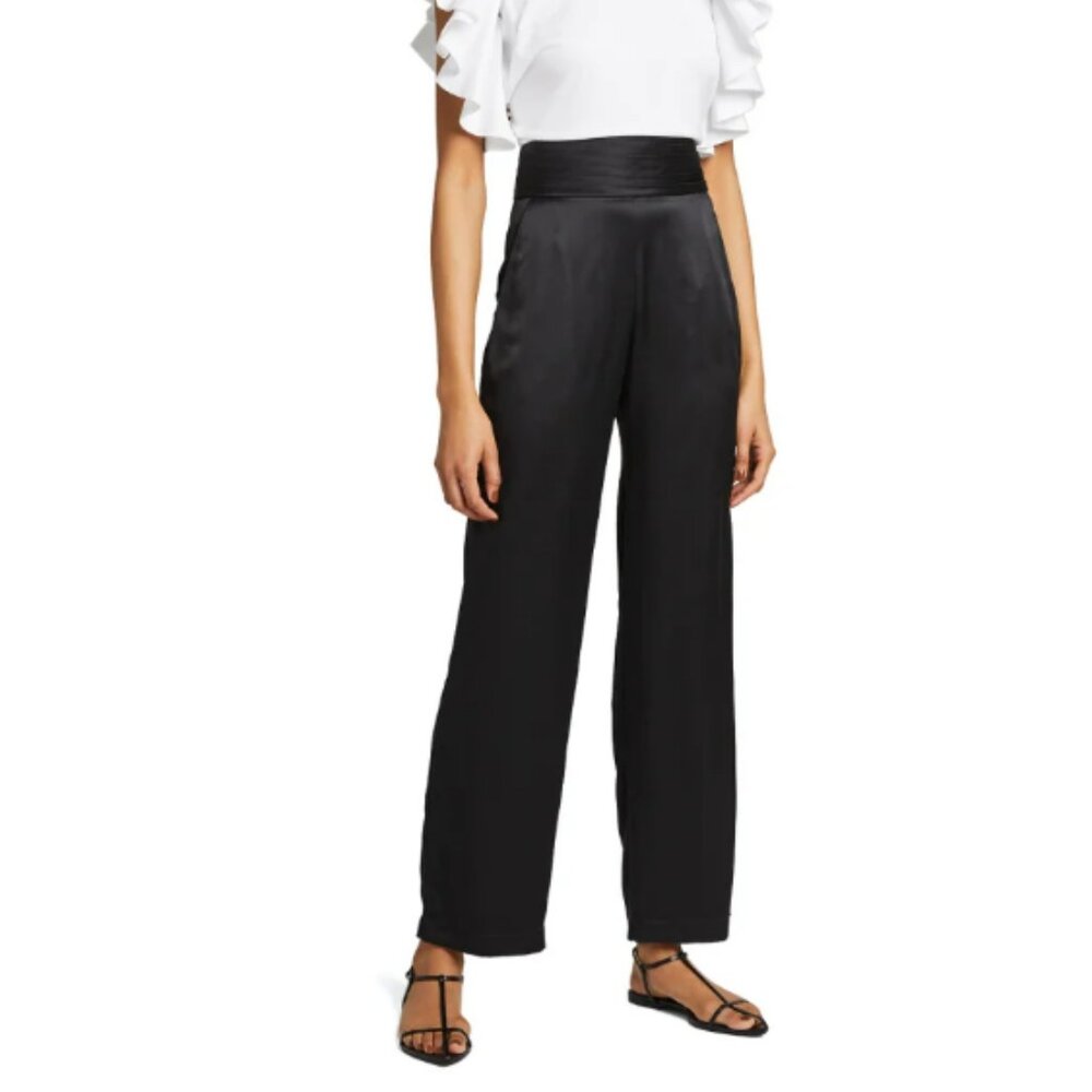Johanna Ortiz Global Citizen Pleated Waist Silk Pants